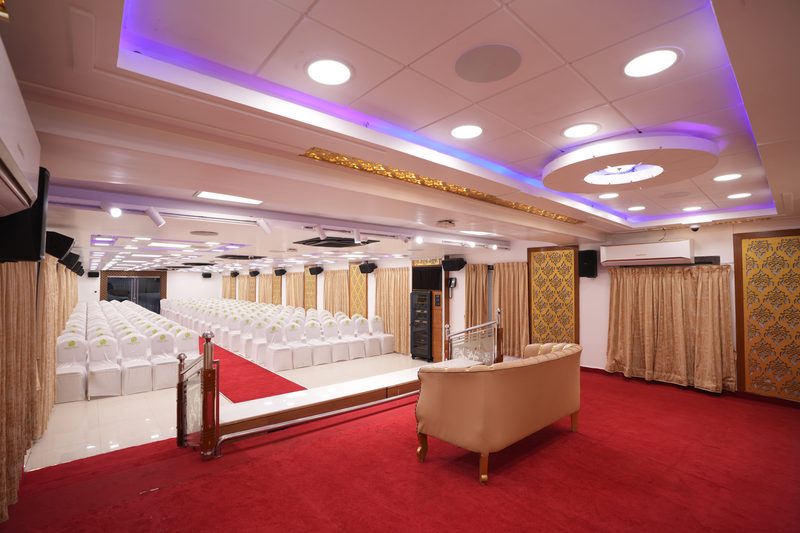Stage and sofa from the aisle