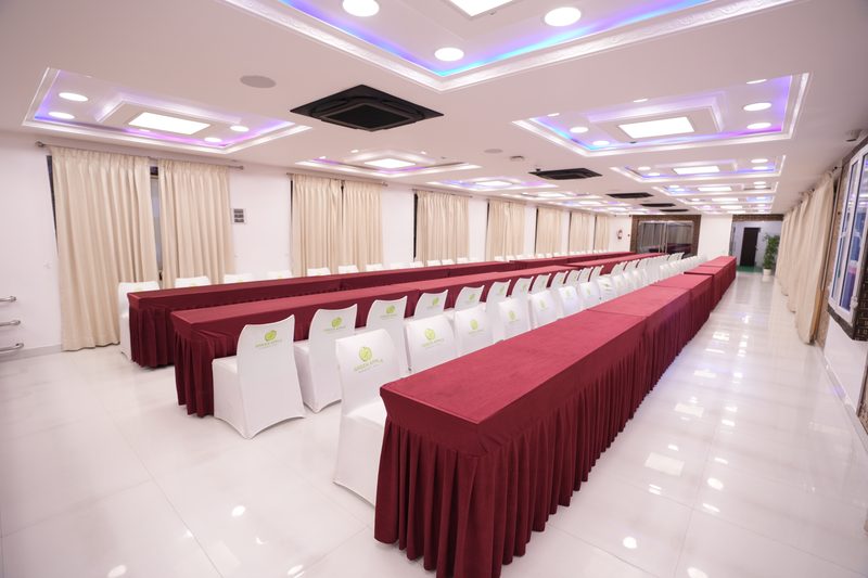 Dining hall by the windows