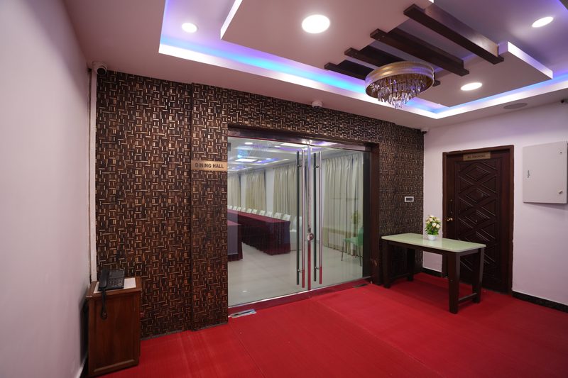 Lounge glass doors