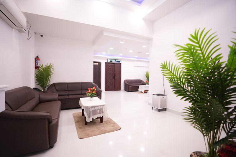 Lounge planter and room doors